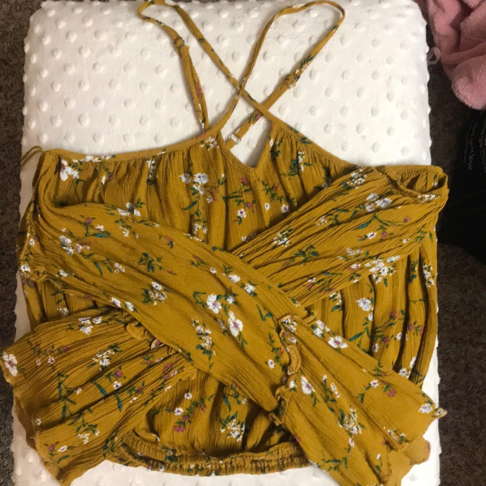 mustard crop top